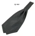 Men black polka dot ascot tie fashion cravat neckerchief for formal business shirt detail. - Black Polka Dot