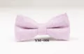 Detailed close-up view of the light purple tweed bow tie, showing soft wool fabric texture. - YM-006