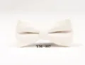Men's wool bow tie in off-white, classic design detail shot for formal business wear. - YM-007