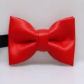 Rode PU lederen vlinderdas voor heren, stijlvol klassiek halsaccessoire voor formele feesten. - Rood