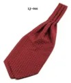 Men's silk feel polka dot ascot tie classic casual cravat neckerchief detail view - Wine Red Polka Dot