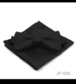 Black paisley bow tie and pocket square set for men wedding formal wear 2pcs suit accessories - JF-005