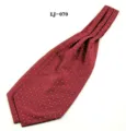 Men's silk feel wine red polka dot ascot tie fashion casual cravat for shirt neckwear - Burgundy White Red Polka Dot
