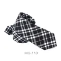 Corbata Hombre Negro Blanco Cuadros Slim Negocios Casual Estilo Britanico Moda - MG-110