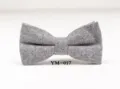Detailed view of grey wool bow tie for men, perfect for business and wedding groom wear. - YM-017