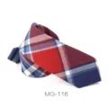 Corbata de hombre slim a cuadros rojo y azul estilo británico de algodón para tu traje - MG-116