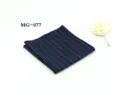Herren dunkelblaue gestreifte Einstecktuch Anzug Taschentuch Business Accessoire - Dunkelblau Streifen (MG-077)