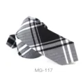Corbata estrecha hombre negro blanco cuadros estilo británico algodón para detalle - MG-117