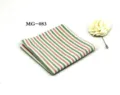 Herren gestreiftes Einstecktuch Baumwolle Taschentuch Anzug Zubehoer formelle Taschentuecher - Grün-Rosa-Weiß Streifen (MG-083)