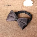 Men's velvet bow tie for wedding party suit accessory stylish printed bowknot design - Leather Splicing Print Style (SR-004)