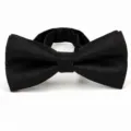 Detailed view of the black paisley bow tie, showing fine fabric texture and classic shape. - Big Paisley Black (DZ-001)