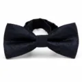 Classic navy blue paisley bow tie detail, elegant men's formal wear accessory for wedding. - Big Paisley Navy (DZ-002)