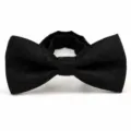 Detailed close-up of a black paisley bow tie, showing fine fabric texture and elegant weave. - Small Paisley Black (DZ-006)