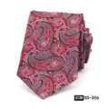 Vista detallada de la corbata de hombre con patron paisley de 8 cm y textura elegante. - DS-006