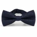 Men formal dark blue bow tie wedding business party elegant jacquard pre tied bow - Hook Flower Navy (DZ-011)