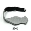 Grey textured men's bow tie detail view, featuring adjustable black strap and pointed shape. - Gray Mesh Style(MG-042)
