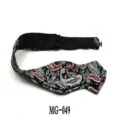 Detailed view of men's fashion paisley bow tie with adjustable strap, classic pattern design. - Paisley Pattern Style(MG-049)