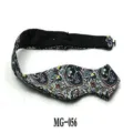Detailed closeup view of men's paisley floral bowtie with adjustable strap for business wear. - Paisley Fabric Style(MG-056)