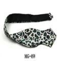 Close up detail of mens abstract printed pointed bow tie with adjustable black strap. - Abstract Leopard Style(MG-059)