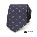 Corbata de negocios clásica para hombre en azul marino con elegantes diseños paisley de 8 cm. - DS-019