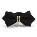 Uomo cravattino nero strass matrimonio formale cristallo cravatta accessorio moda - Farfalla Appuntita Strass Nero Classico (XZ-048)