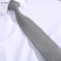 Classic black and white houndstooth pattern men necktie close up detail shot for business suit. - Black and White Houndstooth(KZ-060)