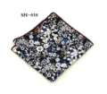 Pañuelo de bolsillo para hombre de algodón con flores accesorio traje azul oscuro - Floral Azul Marino(SH-010)