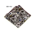 Pañuelo de bolsillo floral marrón para hombre traje impreso floral moda de algodón elegante - Floral Marrón(SH-011)