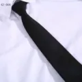 Classica cravatta nera da uomo tinta unita, ideale per abbigliamento formale da lavoro. - Cravatta Nera(KZ-068)