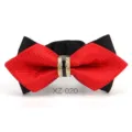 Farfalla Uomo Strass Diamante Rosso Nero Sposa Matrimonio Festa Accessorio Moda - Farfalla Appuntita a Strati Rosso Nero (XZ-020)