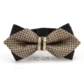 Moda uomo strass punta farfalla cravatta matrimonio sposo abito cristallo accessorio elegante - Farfalla Appuntita Geometrica Marrone (XZ-025)