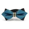 Farfallina strass blu nera matrimonio sposo angoli appuntiti accessorio evento formale - Farfalla Appuntita Contrasto Blu Nero (XZ-029)