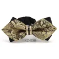 Farfallina a punta nera e oro con strass da uomo per matrimonio sposo variante sku - Farfalla Appuntita Jacquard Nero Oro (XZ-038)