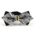 Farfallina punta strass nera e argento uomo matrimonio sposo smoking elegante cravatta - Farfalla Appuntita Vintage Nero Argento (XZ-040)