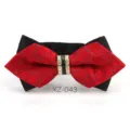 Farfallina uomo rossa e nera con strass, elegante matrimonio sposo punta papillon nodo variante. - Farfalla Appuntita Jacquard Rosso Nero (XZ-043)