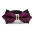 Farfallina Uomo Strass Punta Matrimonio Sposa Scacchi Motivo Moda Accessori Collo - Farfalla Appuntita Quadri Rosa Nero (XZ-055)