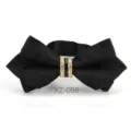 Farfalla nera strass uomo matrimonio sposo angolo appuntito variante stile moda chic - Farfalla Appuntita Jacquard Nero (XZ-056)