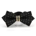 Papillon nero con strass da uomo, elegante accessorio per matrimonio e sposo, design a punta. - Farfalla Appuntita Quadrata Nero Argento (XZ-005)