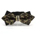 Variante farfallina uomo nera oro strass, elegante accessorio matrimonio cerimonia moda. - Farfalla Appuntita Metallizzata Nero Oro (XZ-042)