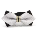 Farfallino uomo nero argento strass matrimonio sposo smoking cravatta accessorio festa - Farfalla Appuntita a Strati Nero Argento (XZ-009)