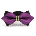 Elegante papillon uomo viola nero strass matrimonio festa abito accessorio moda uomo - Farfalla Appuntita Brillante Viola Nero (XZ-027)