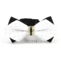 Farfallina Nero Bianco Uomo Strass Cristallo Collo Formale Matrimonio Sposo Abito - Farfalla Appuntita Patchwork Nero Bianco (XZ-014)