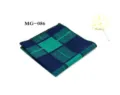 Men's blue and green plaid pocket square handkerchief suit accessory detail view close up fashion - Blue-Green Plaid (MG-086)