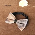 Detailed view of men velvet bow tie with animal print, perfect for wedding suit accessories. - Brown Gray Animal Pattern Style (SR-008)