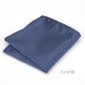Pañuelo de bolsillo azul para hombre, elegante patrón geométrico para traje formal. - Geométrico Azul Negro