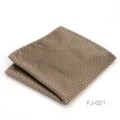Pañuelo de bolsillo hombre marrón tejido traje elegante accesorio boda formal clásico - Marrón Geométrico