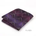 Pañuelo de bolsillo geométrico morado para hombre, elegante accesorio para traje formal. - Morado Oscuro Bloques Geométricos
