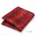 Pañuelo de bolsillo rojo clásico con patrón geométrico para hombre, accesorio elegante. - Rojo Negro Estampado Cuadrado