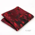 Pañuelo de bolsillo hombre rojo negro abstracto poliéster seda traje boda negocios. - Rojo Negro Abstracto