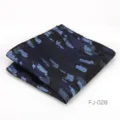 Pañuelo de bolsillo hombre patrón abstracto azul negro seda accesorio de traje elegante - Azul Negro Camuflaje Abstracto